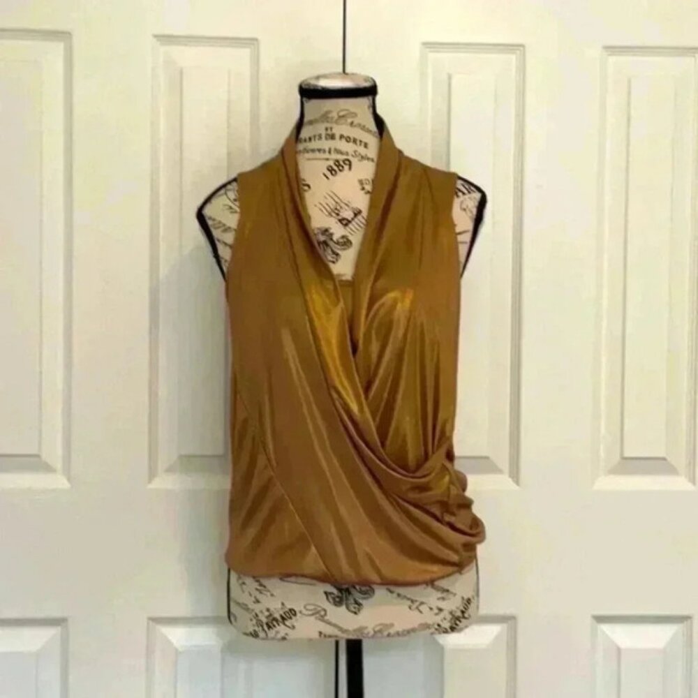 Femme Gold Metallic Top in Size Small
